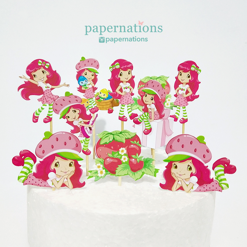 Strawberry Shortcake Cupcake Toppers